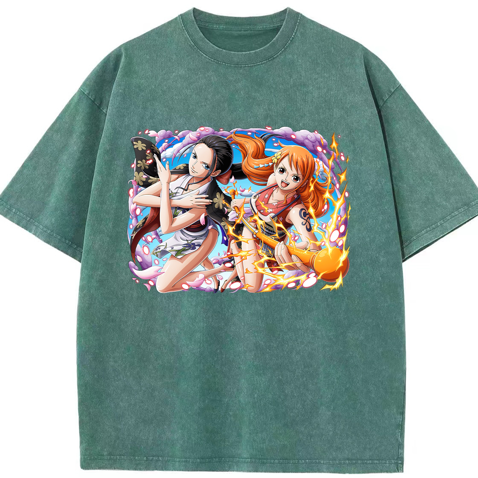 ワンピース ナミ ONE PIECE Nami 綿100% ヴィンテージ風 半袖Tシャツ（フロントプリント）